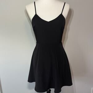Forever 21 Black Spaghetti Strap Mini Fit and Flare Dress Women's Small